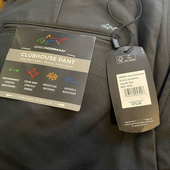 32W 32L‎ GREG NORMAN CLUBHOUSE STRETCH PANT (NWT) - Picture 3 of 7